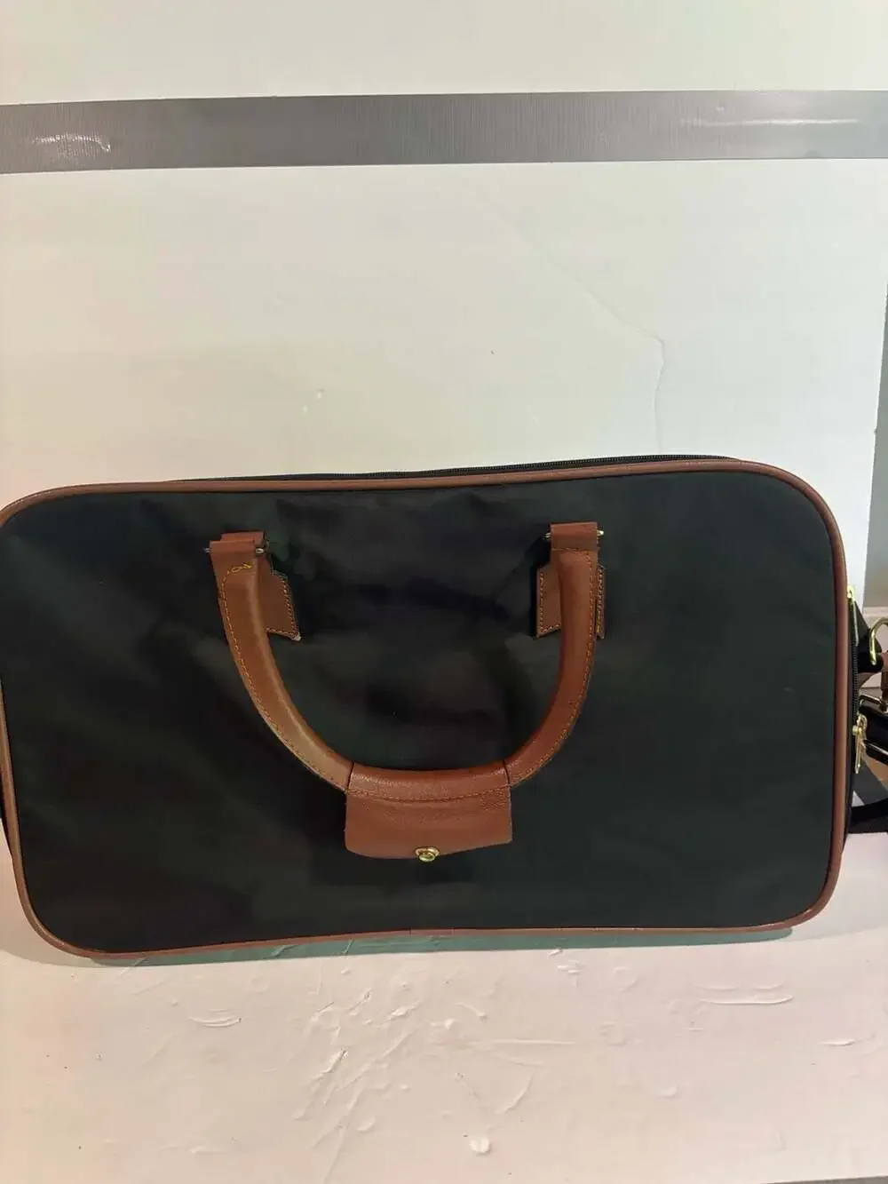 Vintage Samsonite Lark Duffel Bag Carry On Travel Black Brown 1991 APO 20”x12x9”